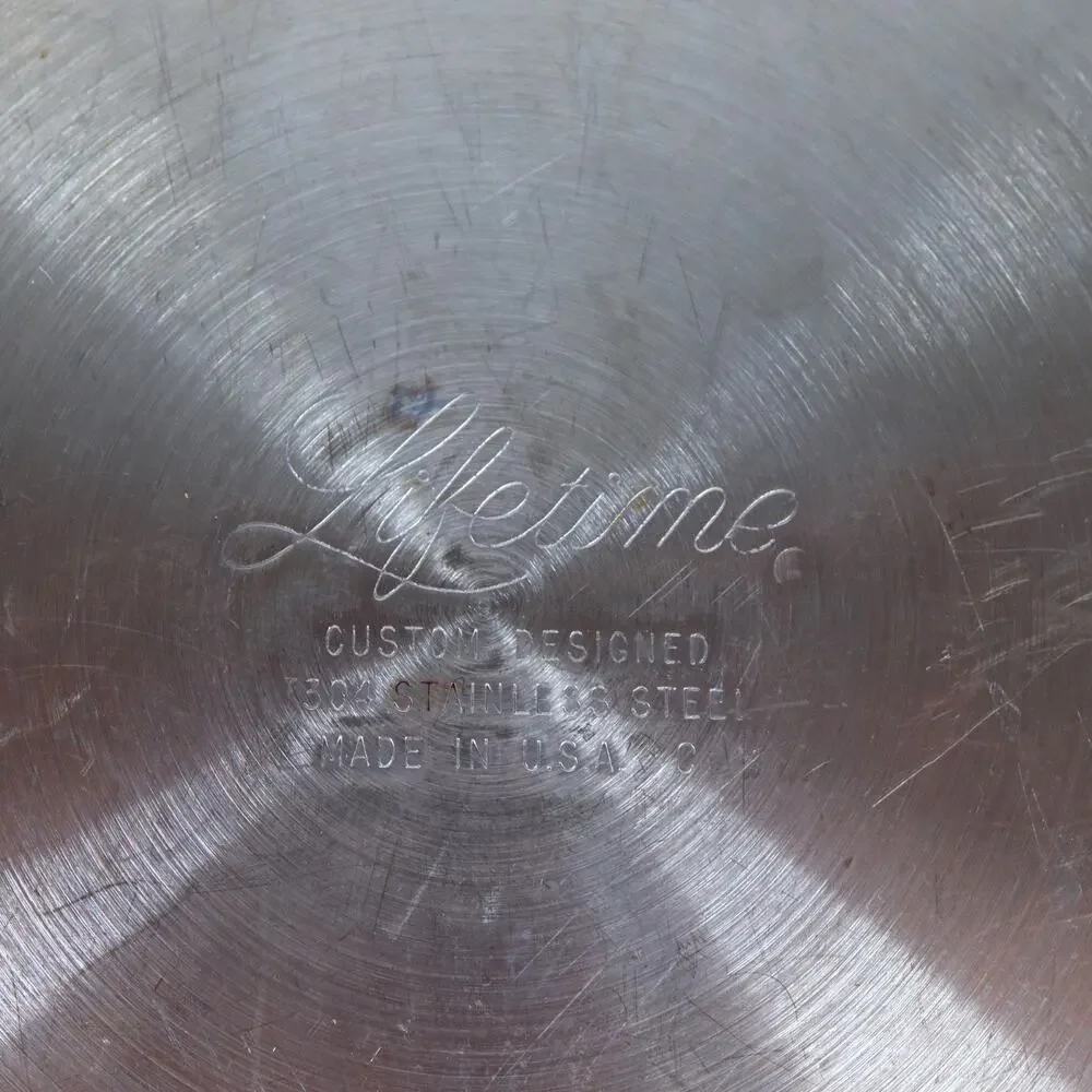 Vtg Lifetime Stainless Steel Covered 8” Skillet Frying Pan w/ Lid USA